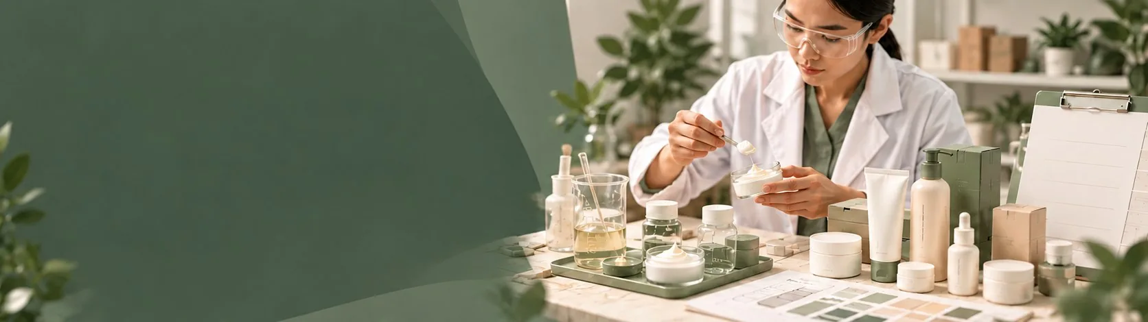 Formulator Dian menguji formula kosmetik di laboratorium