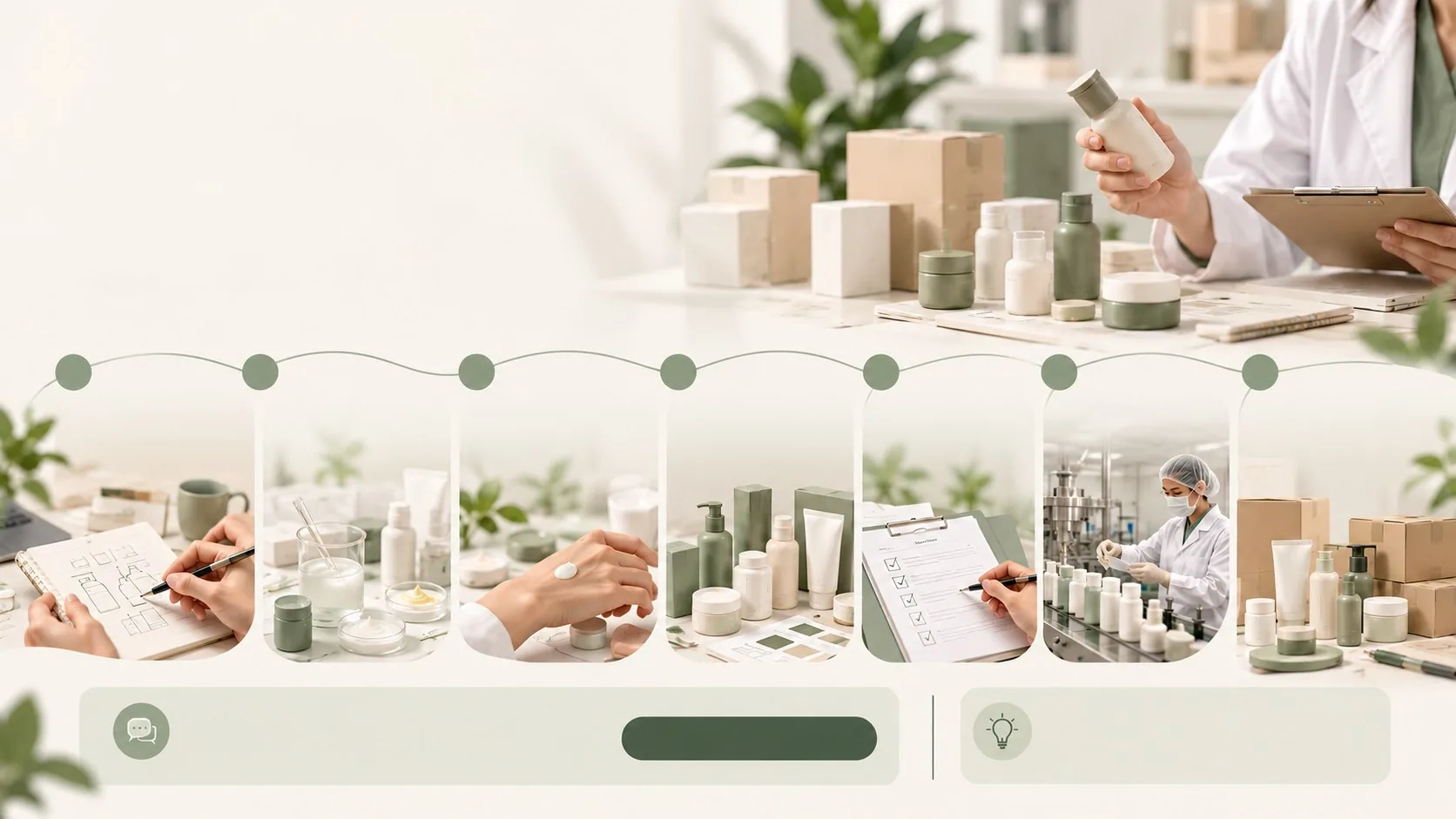 Tim Dian menyiapkan sampel dan kemasan produk kosmetik